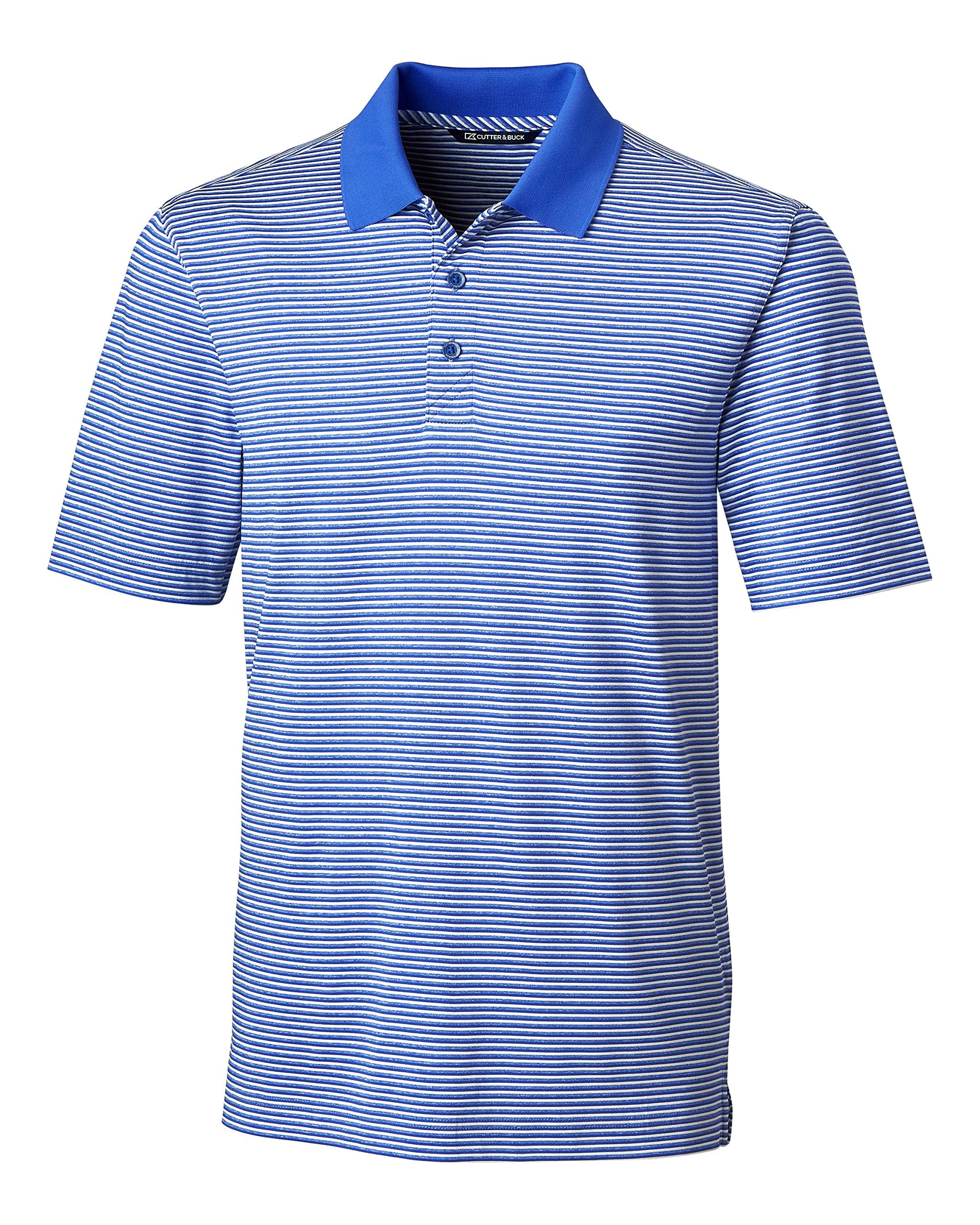 Cutter & Buck Men’s Moisture Wicking UPF 50 Drytec Forge Tonal Stripe Polo Shirt, Chelan, Large