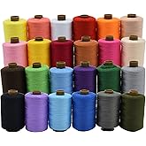 24 Colors Polyester Thread Sewing Thread for Hand Sewing, Quilting and Sewing Machine, Set of 1000 Yards Per Spool.