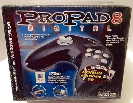 Amazon Interact Propad 8 デジタルゲームコントローラー ツインパック Imacおよびwindows 95 98用 Interact ゲーミングキーボード 通販