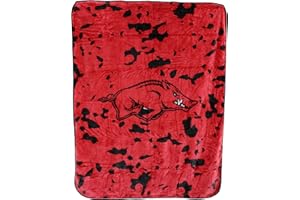College Covers Everything Comfy Arkansas Razorbacks Soft and Warm Huge Raschel Throw Blanket, 86" x 63"