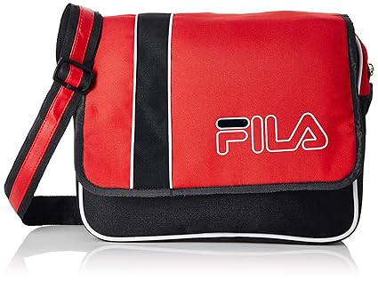 Fila Polyester 27.5 cms Blk/Rd Messenger Bag (Neptune)