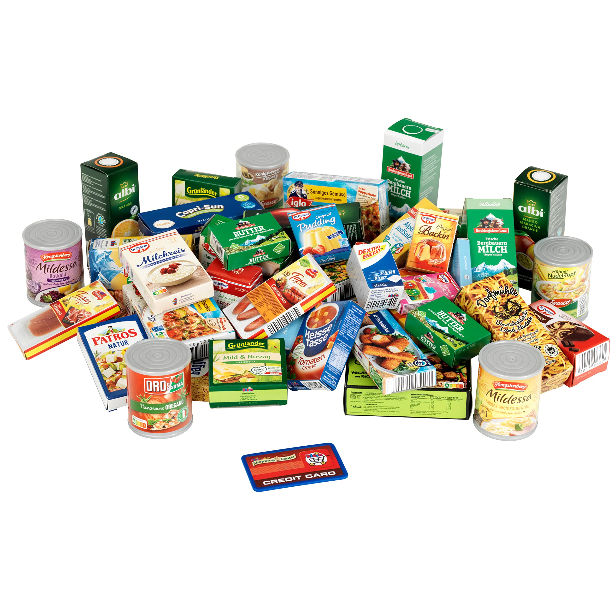 Theo Klein 7205 Online Accessories Set Shopping Center with German products I With cartons and tins for the shop I Toy for children from 3 years