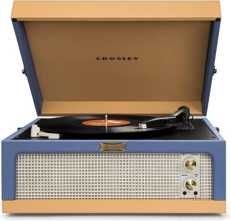 Crosley Dansette Junior Tragbarer Plattenspieler im Retro Design mit Zwei Drehgeschwindigkeiten und Eingebauten Stereolautspr