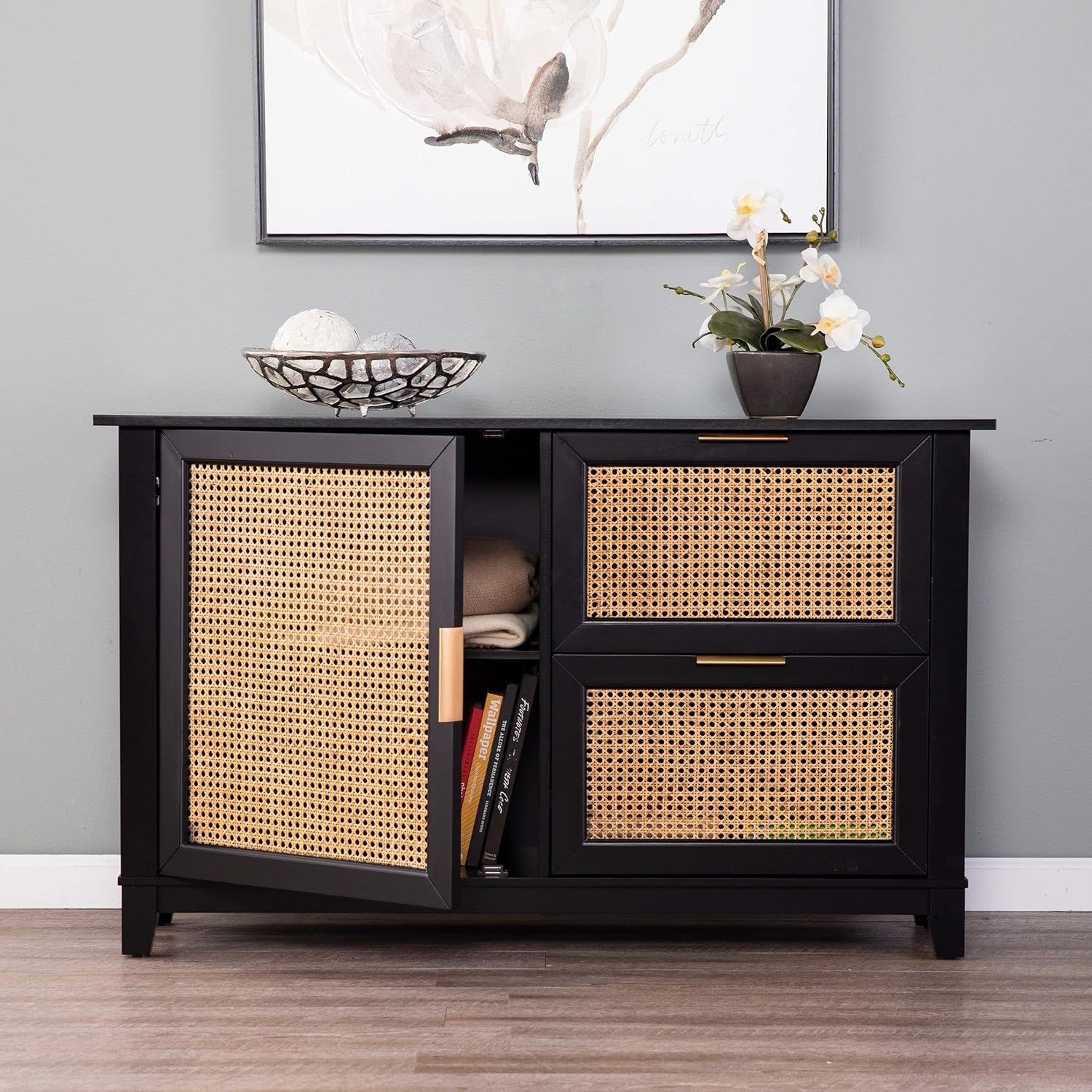Anywhere Storage Black Natural Bohemian Eclectic
