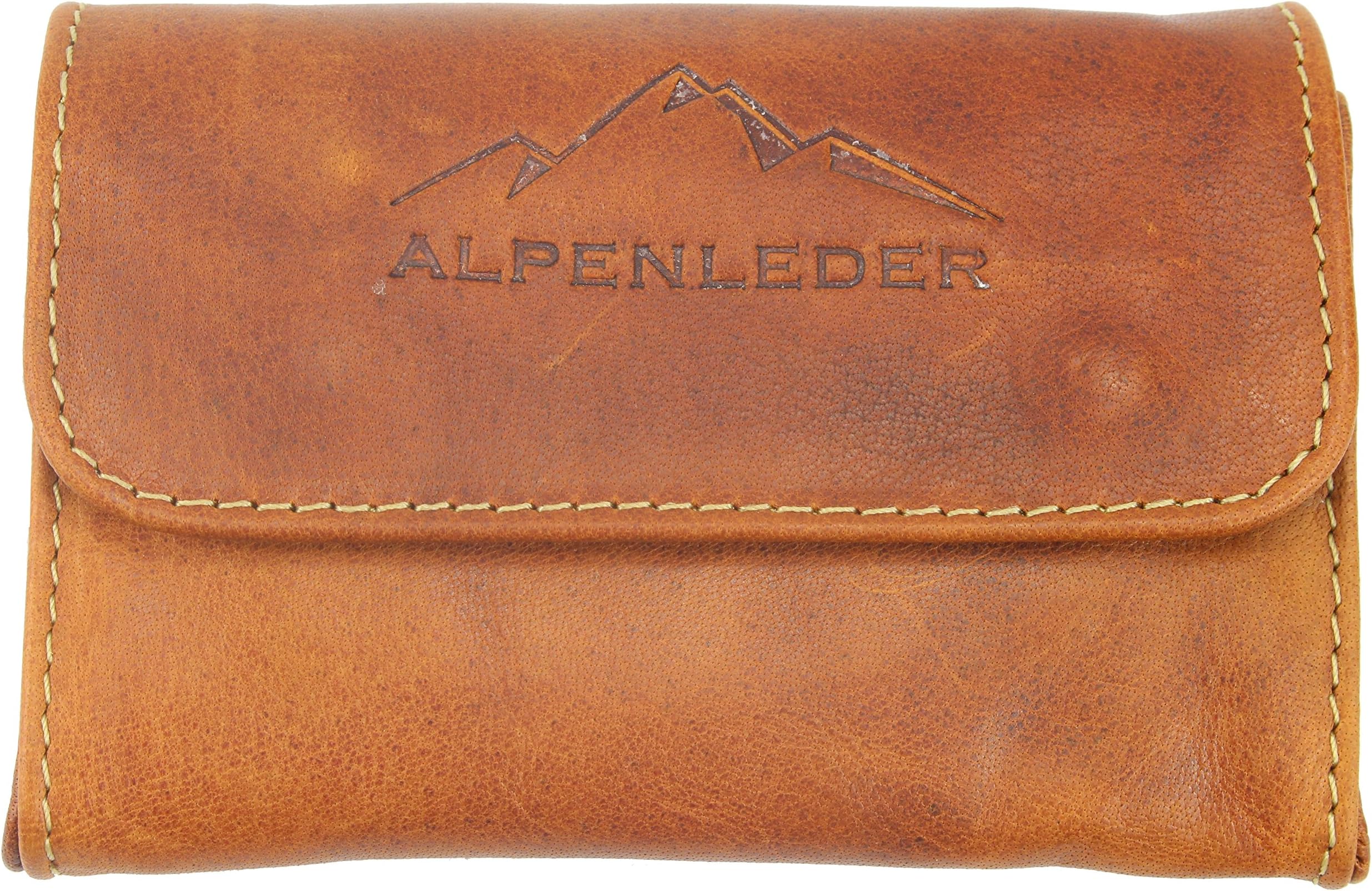 Tobacco Pouch "SHAG" | Made Of Buffalo Leather | Pipe Brown | By Alpenleder (Cognac)