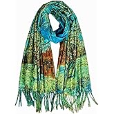 VENVSBEE Art Print Scarf for Women Van Gogh Scarf Best Gift Soft Warm Shawl Wrap Pashmina Rave