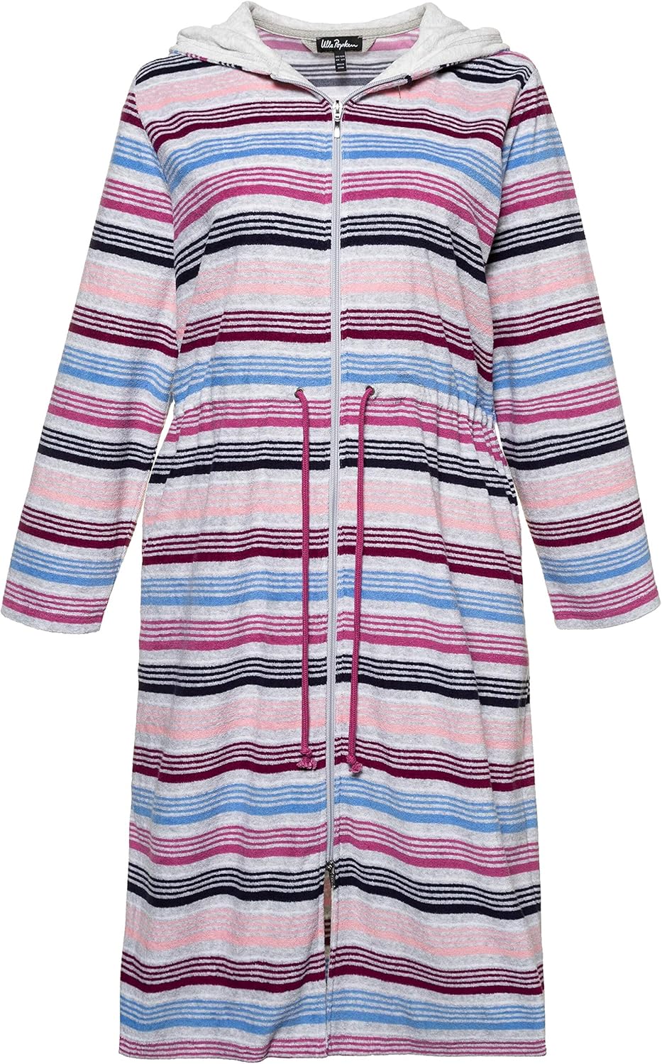 Ulla Popken Damen Bademantel - Kuscheliger Frottee Mit Praktischem Zipper