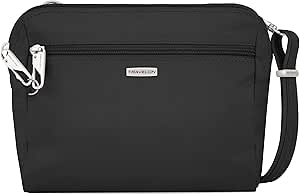 Travelon Women's Classic Convertible Crossbody &amp; Waist Pack, Black, 8 x 7 x 2