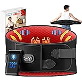 Heating Pad for Back - Lower Back Massager with 3 Heat 3 Vibration, 10000mAh Portable Heating Pad for Back Pain Relief, 30 mins Auto-Off, Black