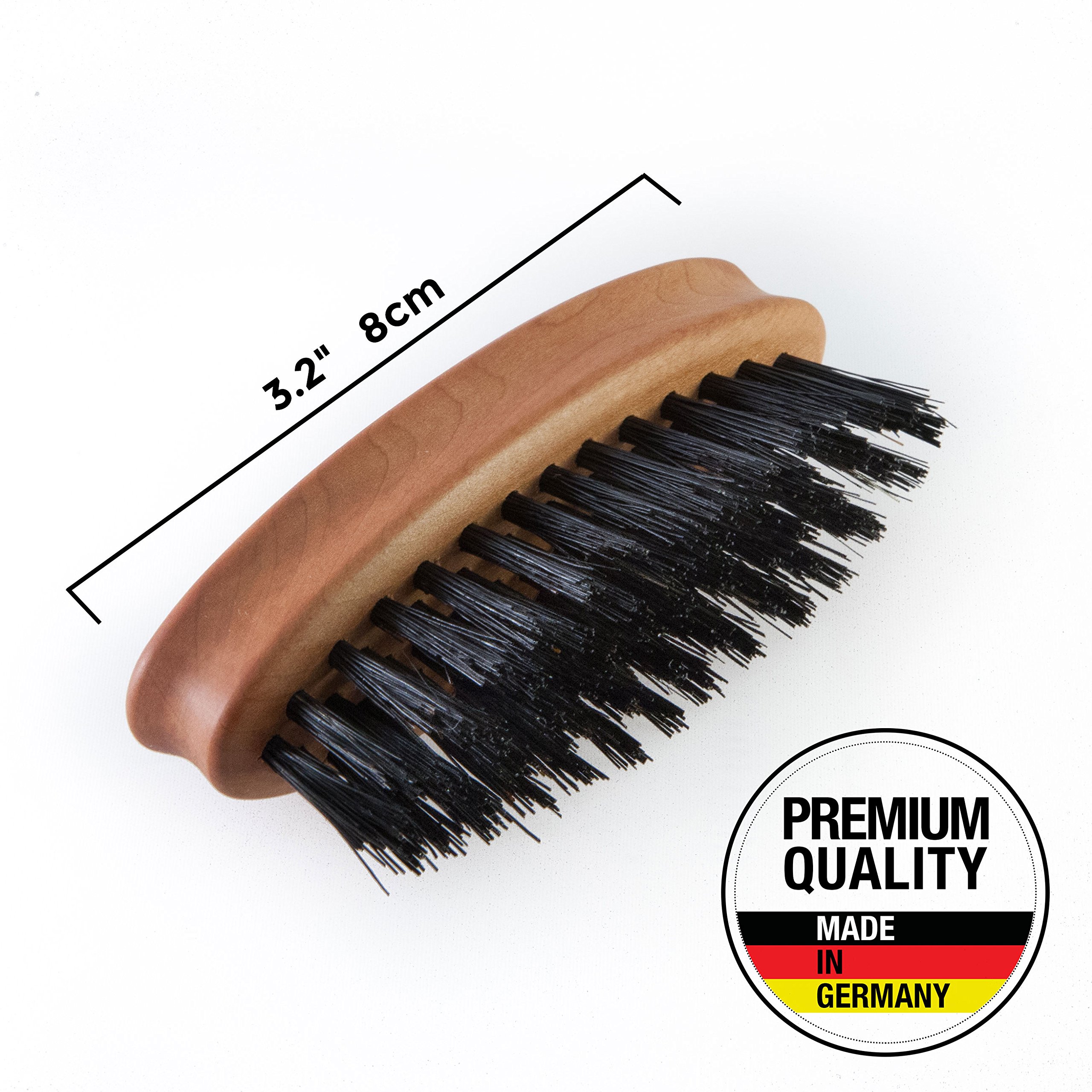 ZilberHaar Pocket Beard Brush 100 Boar Bristles with Firm Natural