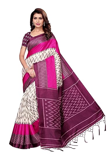 silk with blouse piece Saree