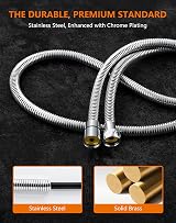 GRIFEMA G851-30 Shower Hose 3m Stainless Steel Anti-Kink Universal G1/2 Chrome view 4