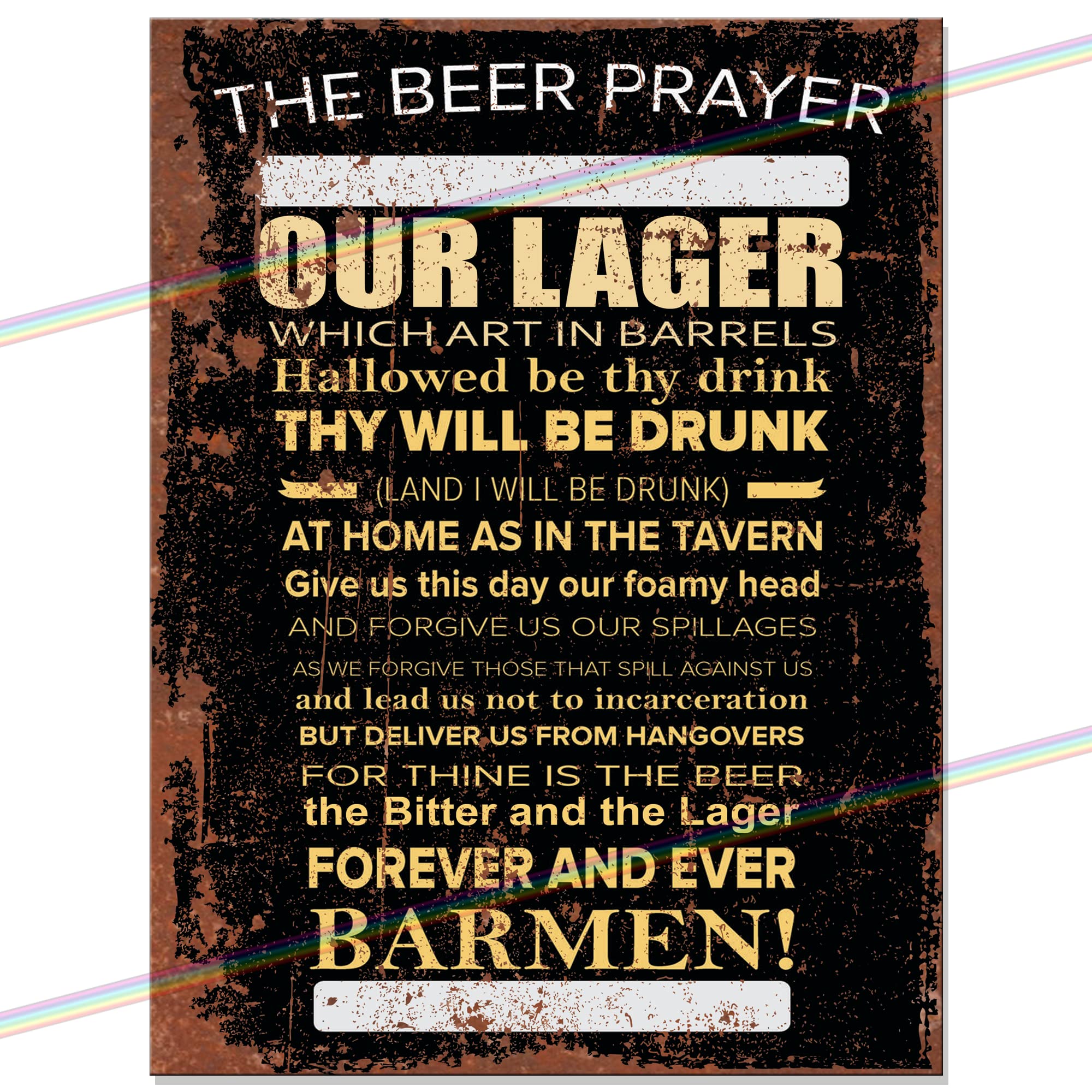 Beer Prayer Metal Bar Sign Accessories Father's Day Gift Home Pub Outdoor Funny Retro Vintage Garden Bar Wall Plaque Man Cave Memorabilia Uk 20cm x 15cm