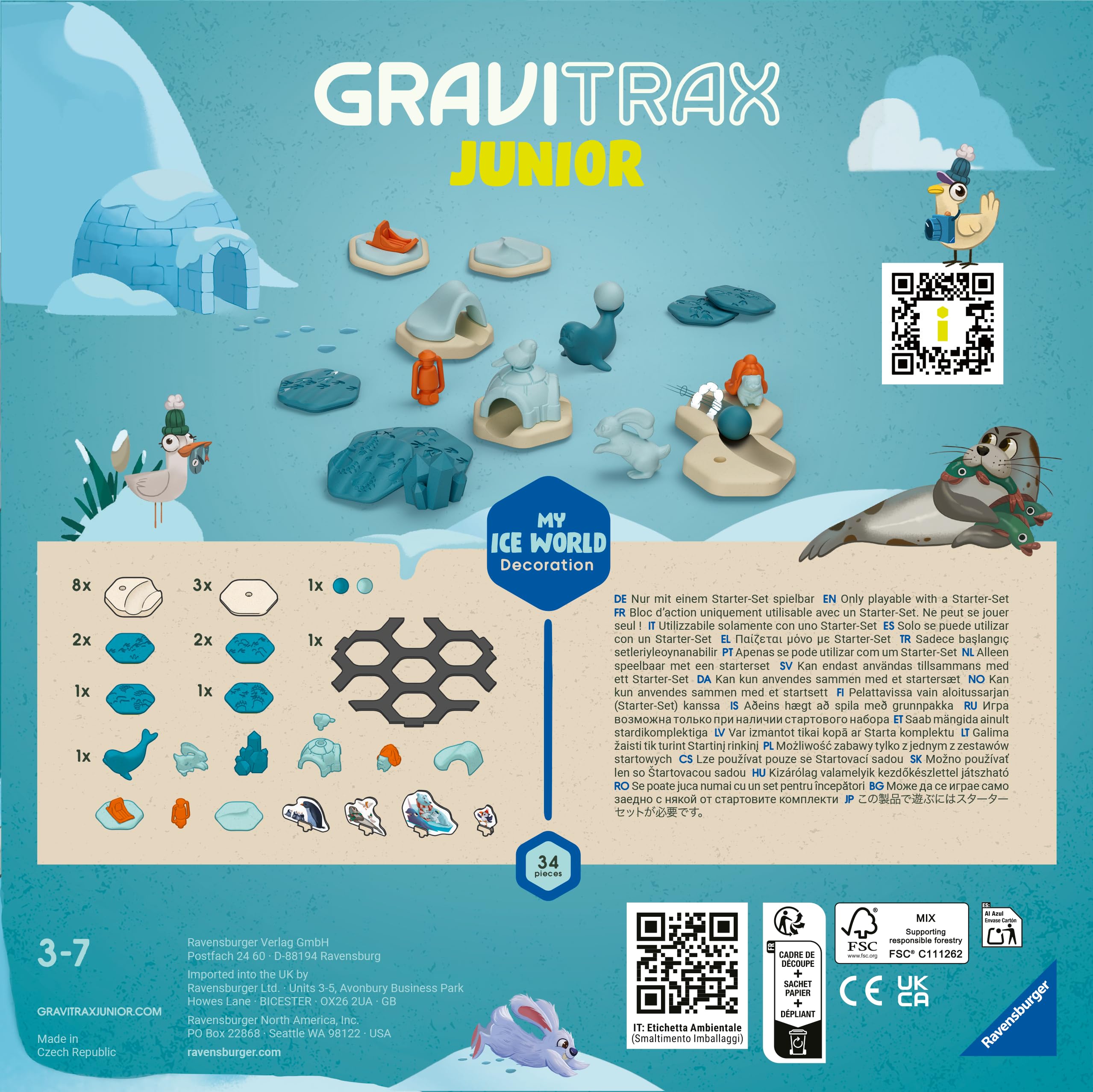 Ravensburger GraviTrax Junior Extension Ice 23748 - Murmelbahn überwiegend aus nachwachsenden Rohstoffen mit Themenwelten, Lernspielzeug und Konstruktionsspielzeug für Jungs und Mädchen ab 3 Jahren 4