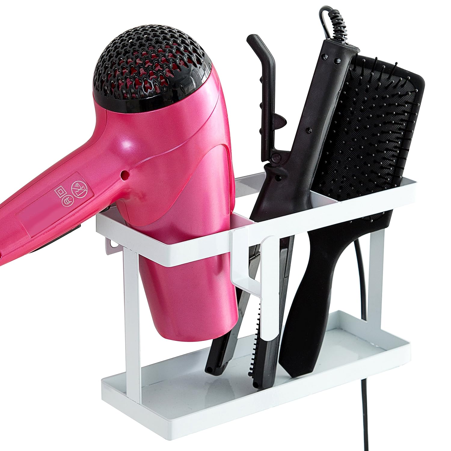 MyGift Metal Wall Mounted or Countertop Hair Accessory Organizer Caddy