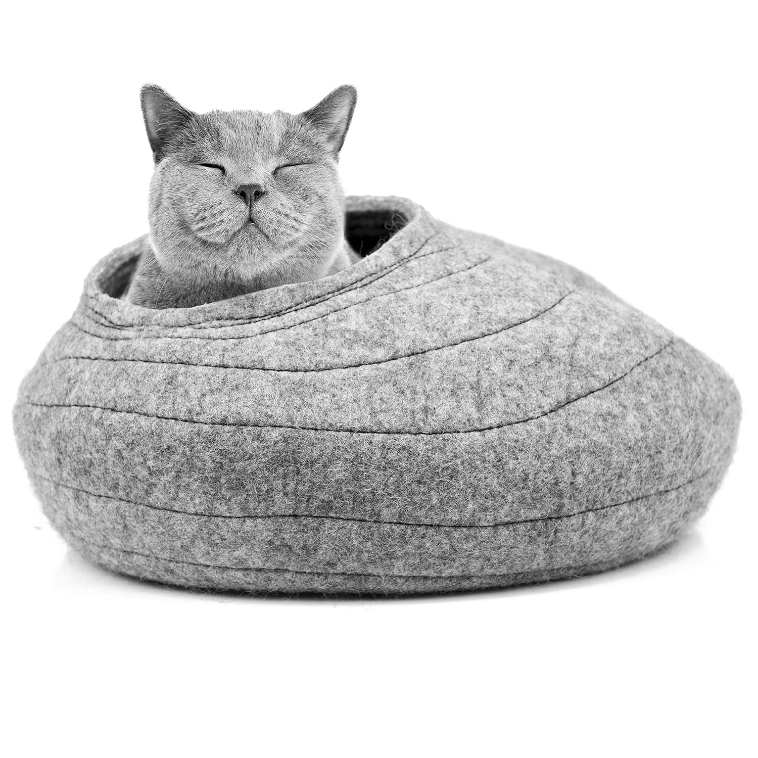Amazon Com Burebure Cocoon Cat Bed Cave From Natural Wool Felted Cat House Handmade