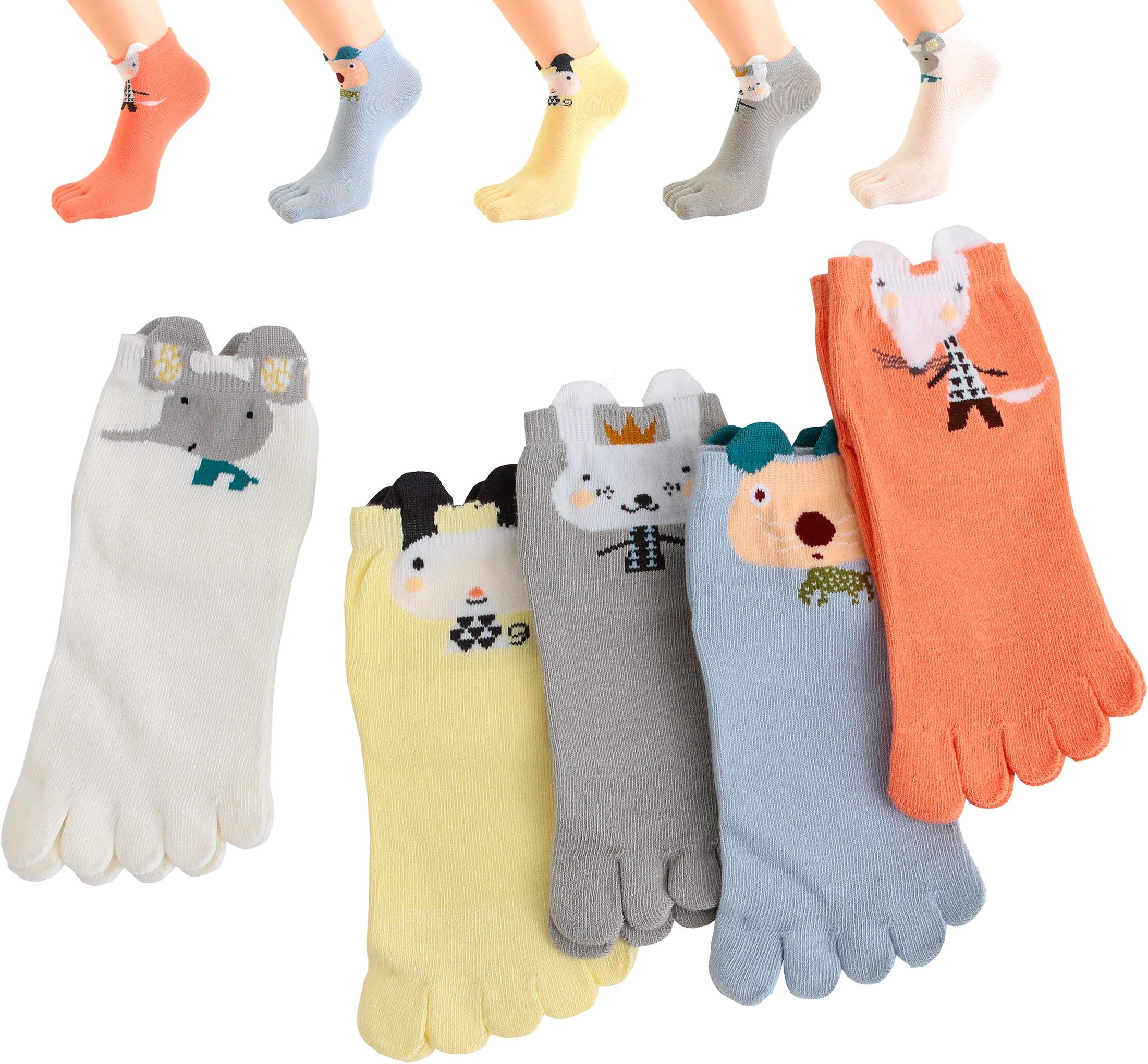 TESOON Panda Pattern Cotton Toe Socks Kids-Children 3-12 Years