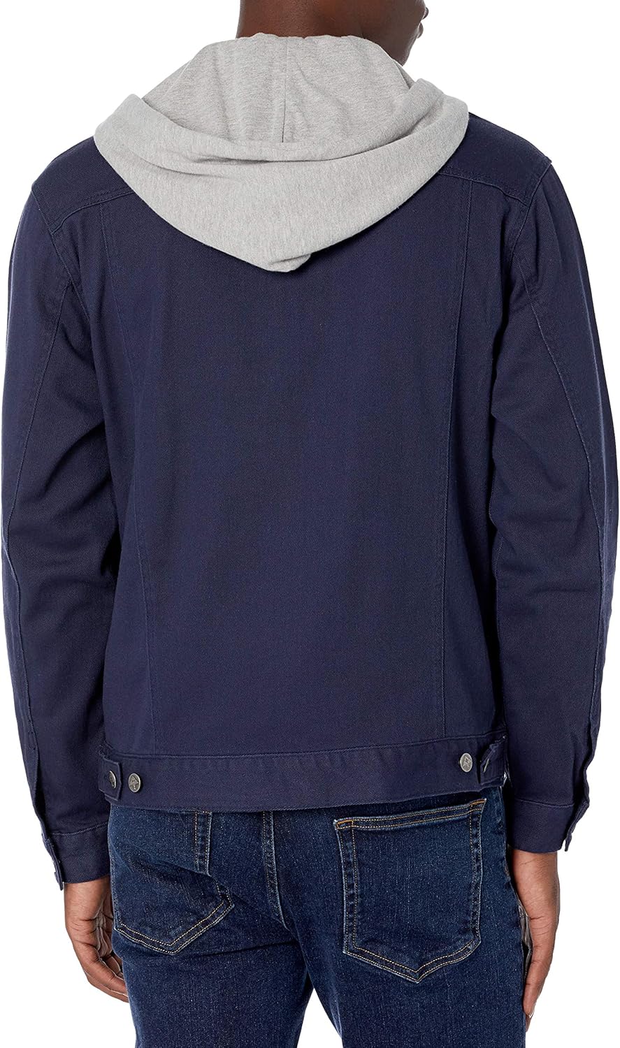 LRG Men's Lifted Research Collection Hooded Denim Jacket: Clothing