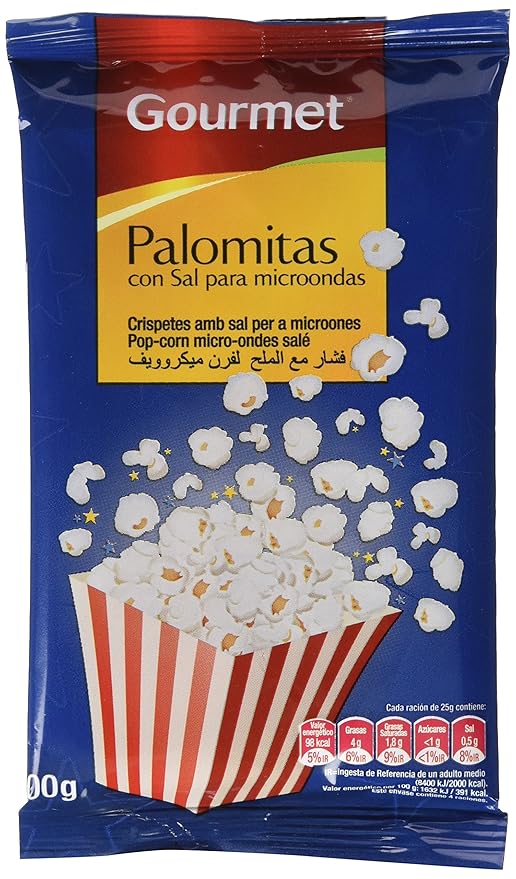 Gourmet - Palomitas con sal para microondas - 100 g - [Pack de 15 ...