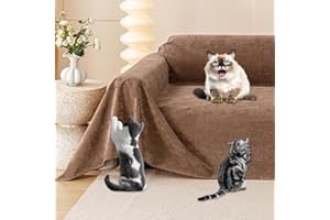 LOIION Cat Scratch Furniture Protector - Anti-Slip, Waterproof Sofa Cover to Keep Cats Off, Pet-Friendly Couch Protectors for 3 Cushion Couch, Brown Anti-Scratch Couch Cover for Pets and Kids 118"X71"
