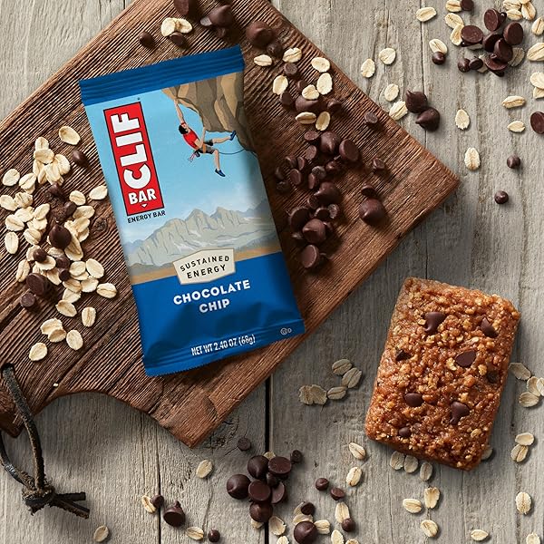 CLIF BAR – ENERGY PROTEIN BARS – CHOCOLATE CHIP – MADE WITH ORGANIC OATS – ENERGY BARS – NON-GMO – (15 PACK)