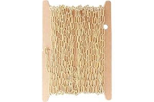 THREENEST 16.4-Feet Width 2.5mm Stainless Steel Paperclip Chains, 18K Real Gold Plated, Soldered Cable Long Craft Chain for Necklace Bracelet Earring Jewelry Making (2200-GOLD-5M)