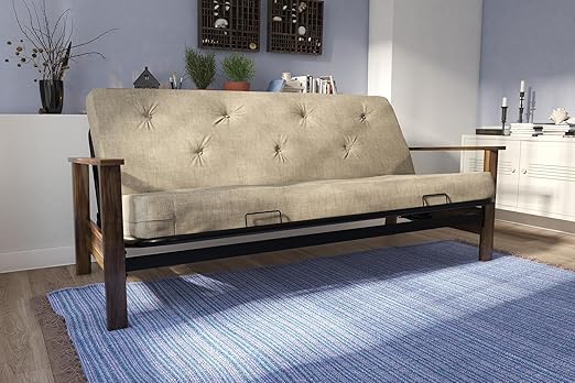 Amazon Com Dhp Bergen Wood Arm And Metal Futon Frame With 6 Inch