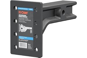 CURT 48348 Adjustable Pintle Mount for 2-1/2-Inch Hitch Receiver, 20,000 lbs, 7-1/4-Inch Height, 10-3/4-Inch Length
