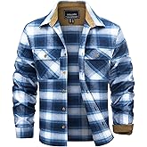 TACVASEN Men's Flannel Shirts Lightweight Cotton Button Down Long Sleeve Shirt Casual Plaid Pocket Shirts Outdoor