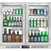 Summit 36” Beverage Center, 7.4 cu.ft. Capacity, Commercial Beverage Center, French Door, Stainless Steel & Glass- SCR7012DB on Fridge.com