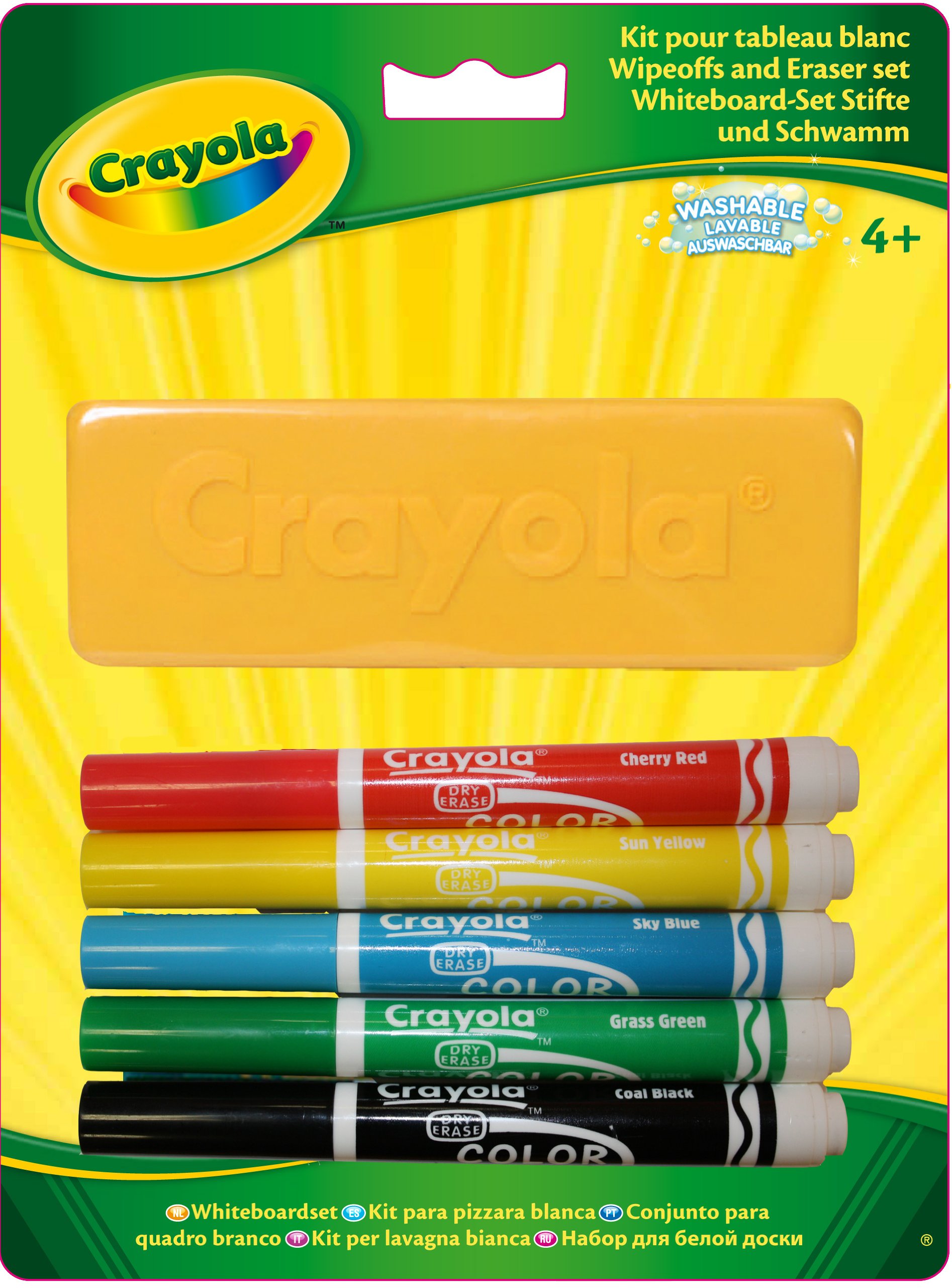 Crayola 5 фломастеров для доски и бумаги с губкой 4+ (5010065930216)