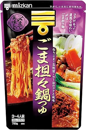 Amazon ミツカン 〆まで美味しいごま担々鍋つゆ ストレート 750g 3個