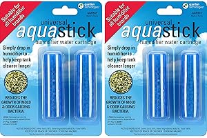 PureGuardian Aquastick, Universal, Genuine Guardian Technologies Antimicrobial Humidifier Treatment, Ultrasonic & Evaporative, Fits All Brands, Reduces Odors, 4 Count (Two Packs of Two), GGHS152PK