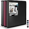 Dunwell Photo Album 8x10 (Assorted, 3-Pack), 8 x 10 Photo & Art Portfolio Presentation Binder, 24 Clear Sleeves Display 48 Pages, Professional Photography Book for Portraits, Artwork
