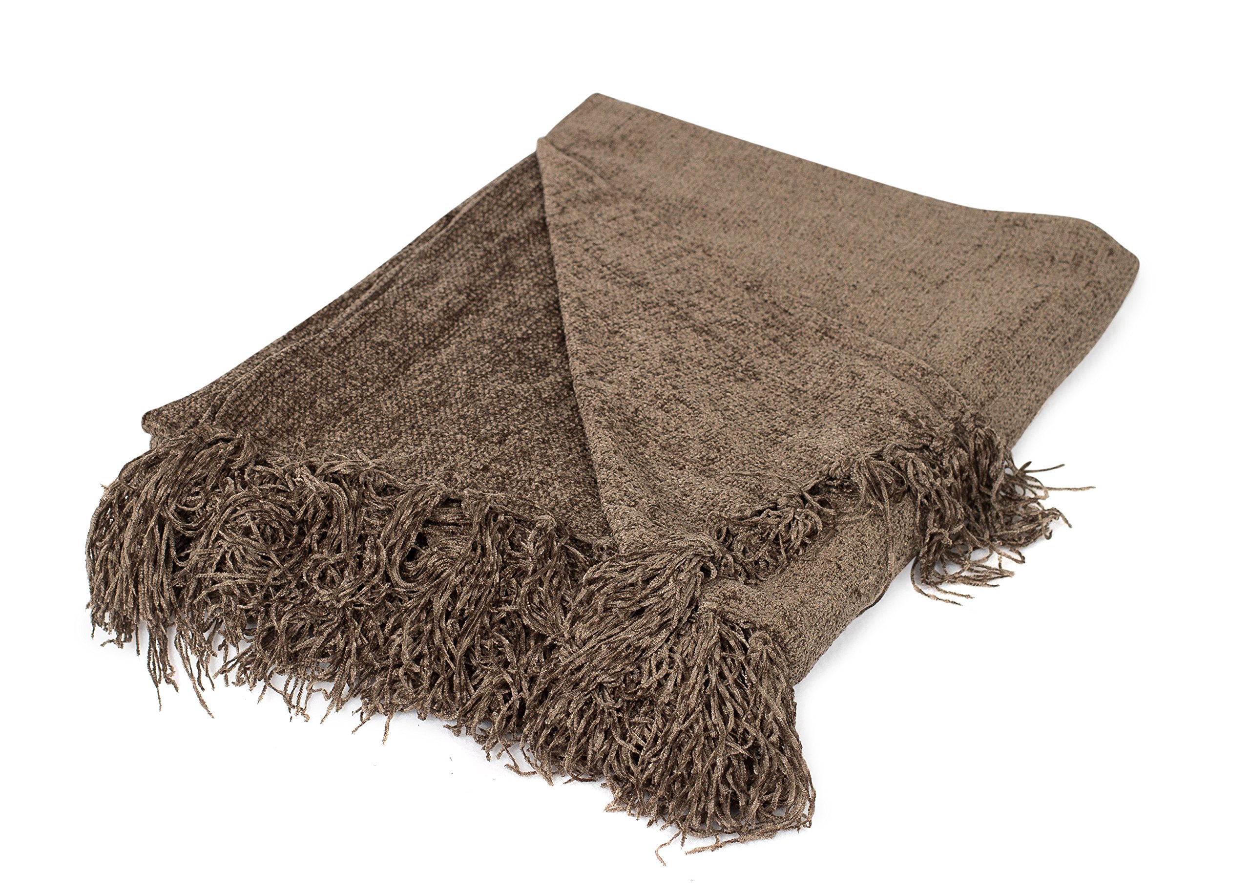 Photo 1 of ***Similar***
Internet’s Best Chenille Throw Blankets | Taupe | Ultra Soft Couch Blanket with Fringe | Light Weight Sofa Throw | 100% Microfiber Polyester | Easy Travel | Bed | 50 x 60