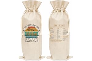 Disfuco 40th Birthday Wine Gift Bag, 1984 Birthday Gift Wine Bag, Burlap Wine Bottle Cover Bag For Women Men, Friends, Daughter, Son, Newphew, Niece, 1 Pc (B03)