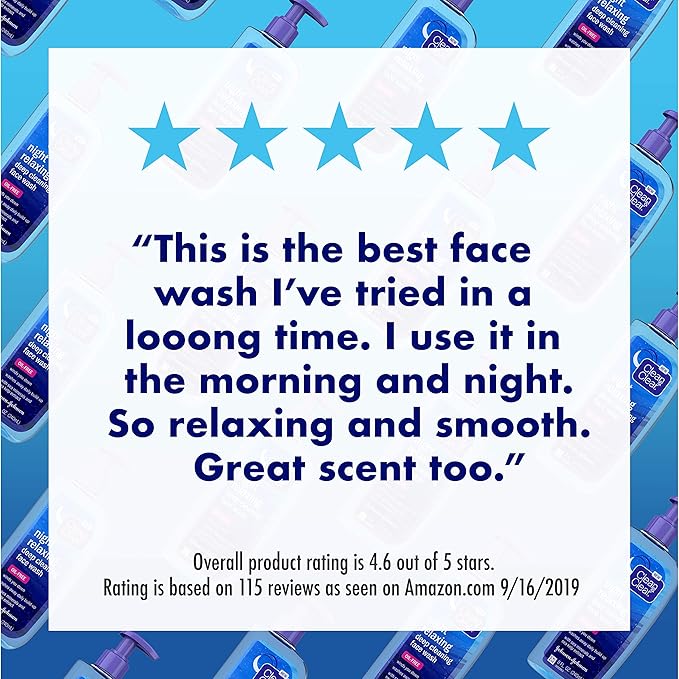 night relaxing deep cleansing face wash español