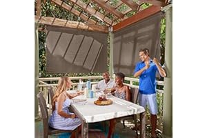 Coolaroo Outdoor Roller Shade with Wand - 90% UV Block Breathable Light Filtering Shade for Patio or Porch, Fade-Resistant, Mold-Resistant Easy-Clean Fabric, 6ft x 6ft, Mocha