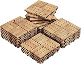 Yaheetech 27 Pcs Decking Tiles 30x30cm Interlocking Outdoor Flooring Natural