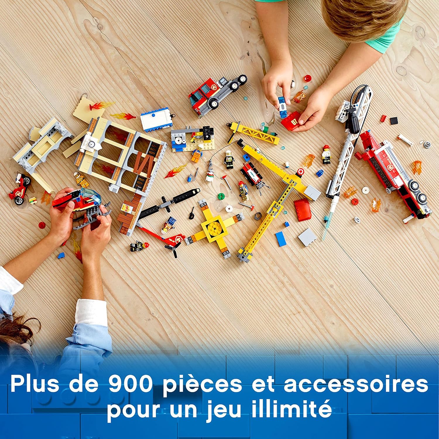 Lego City Les Pompiers Du Centre Ville Avec Camion De Pompiers Grue Helicoptere Moto Et 7 Figurines Jouet Pour Enfants Lego Amazon Fr Jeux Et Jouets