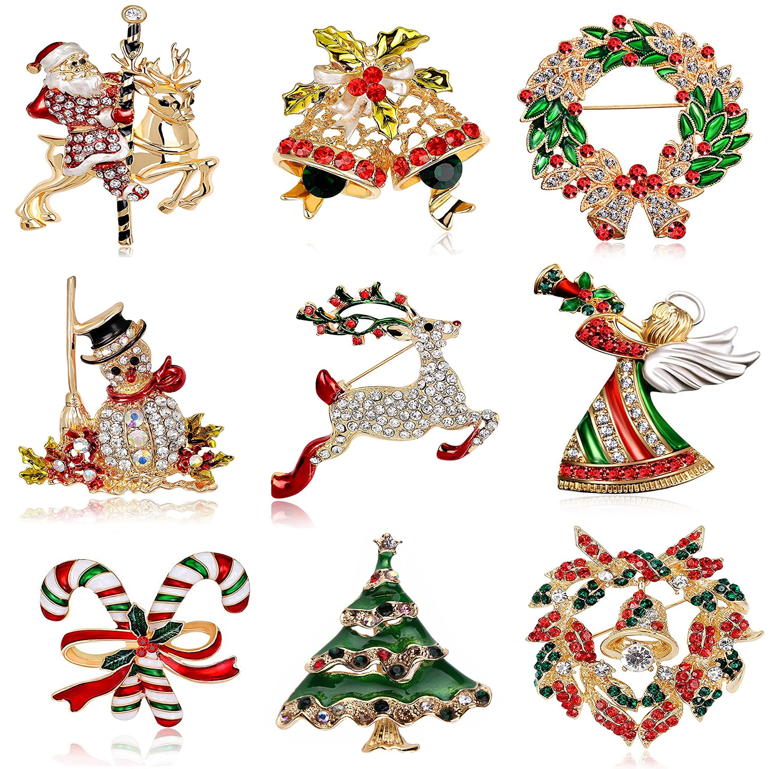 Halloween Thanksgiving Fall Christmas Theme Crystal Brooch Set with Rhinestone Crystal Halloween Thanksgiving Fall Christmas Ornament