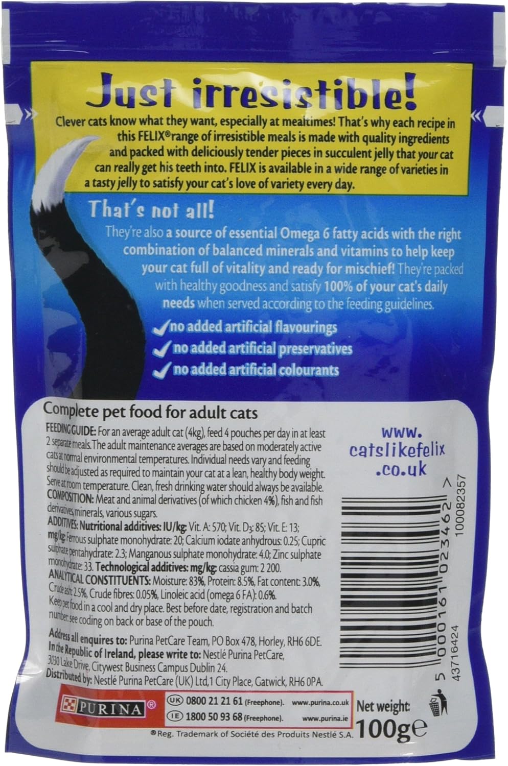 Felix Cat Pouches Chicken In Jelly 100g (20 Pouches), 100 g (Pack of 20) - Image 4
