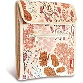 Prym Circular Knitting Needle Case, 9" x 7-1/4", Orange Wildflower | 10-Pocket Fan-Fold Organizer with Magnetic Closure &amp; Zip Pocket. Holds Circular Needles &amp; Notions for Knitting on the Go