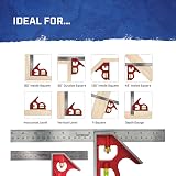 Faithfull Combination Square Twin Pack 150mm 300mm Measuring Layout Tools view 6