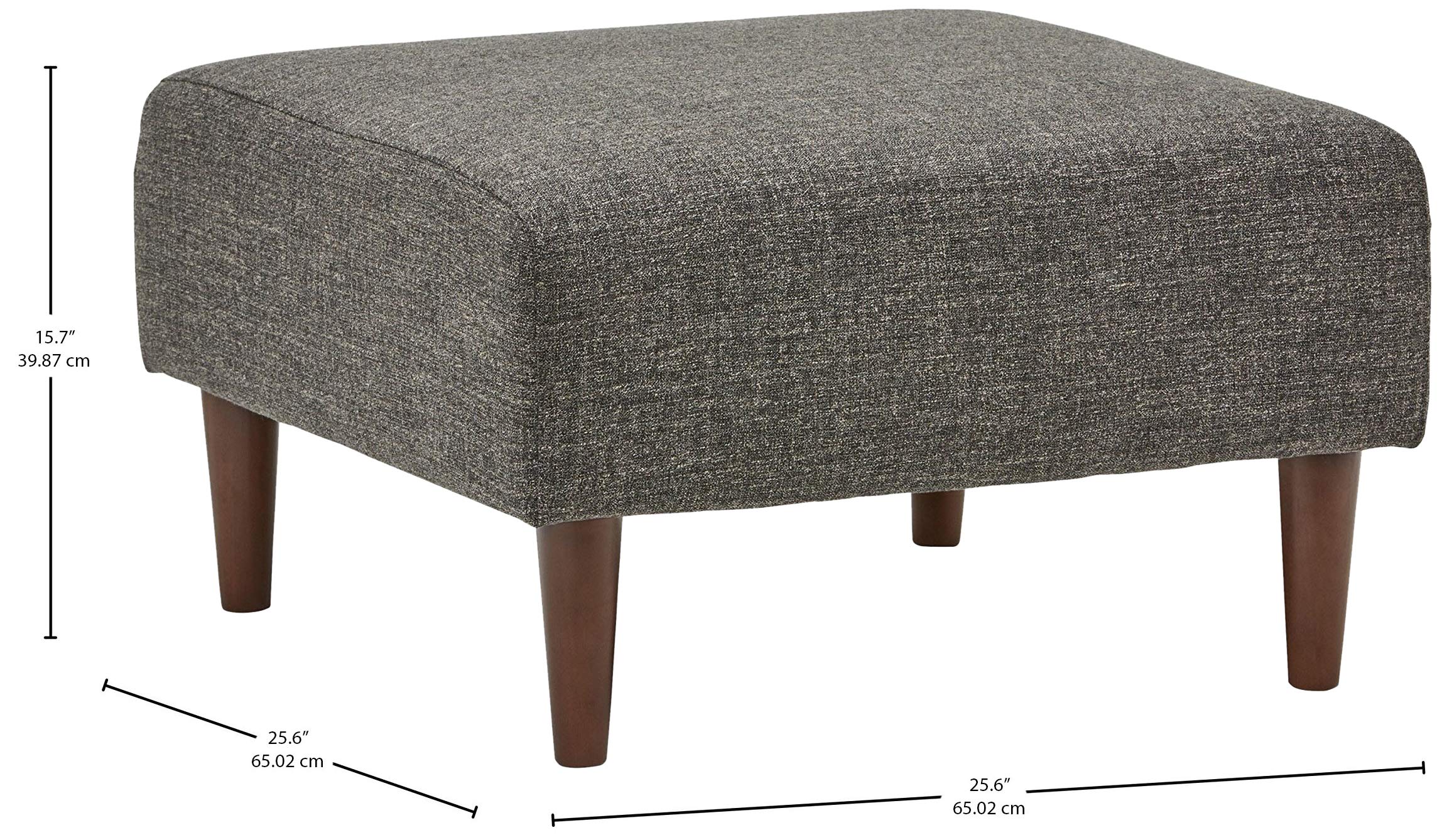 Amazon Brand Rivet Ava MidCentury Modern Upholstered Ottoman, 25.6"W x 15.7"H, Dark Grey Buy