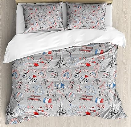 Amazon Com Paris Queen Bedding Duvet Cover Set 4 Piece Luxury