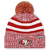 FOCO NFL Unisex-Adult NFL Team Logo Heather Stripe Pom Beanie Hat