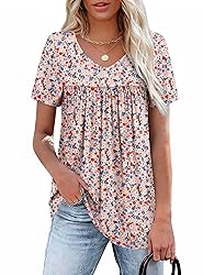 WEESO Ladies Tops and Blouses Casual Short Sleeve