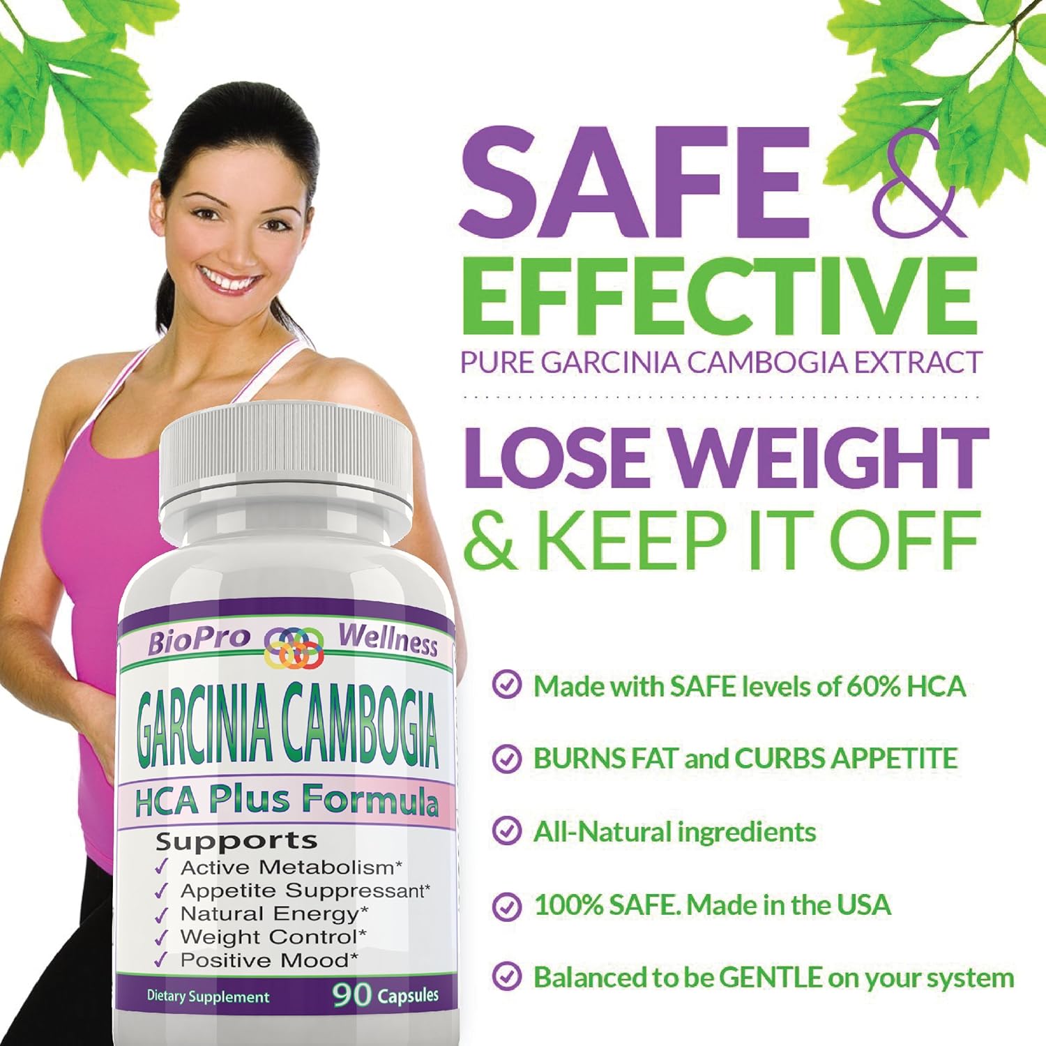Best Fat Burner, Appetite Control, Metabolism Boost Weight Loss Management Formula, Pure Garcinia Cambogia Extract HCA, 3000mg That Work Fast for Men Women Strong Extreme Flat Belly Natural Diet Pill: Health & Personal Care