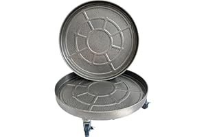 Choclaif Plant Caddy with Wheels,2 Pack Silver Heavy Duty Plant Stand with Universal Wheels,Round Pot Trolley for Indoor Outdoor 20 inch